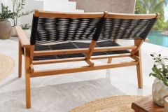 Outdoor Gartenbank BALI ROPE 120cm natur anthrazit Akazie 2-Sitzer