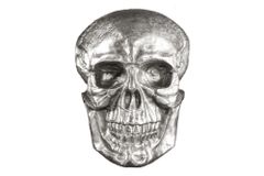 Exklusive Wandskulptur SKULL XXL 40cm silber Deko Totenkopf