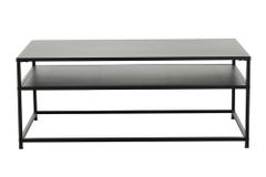 Moderner Couchtisch DURA STEEL 100cm schwarz Metall mit Ablagefach