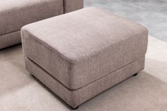 Moderner Hocker LOFT 75cm taupe Vogue Velours Samt Nosagfederung Taschenfederkern