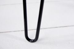 Einzigartiger Beistelltisch WILD 50cm Teak Massivholz Baumscheibe Metallbeine schwarz