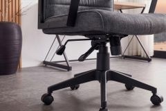 Höhenverstellbarer Bürostuhl LAZIO anthrazit Vogue Velours Samt drehbar mit Rollen