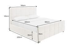 Modernes Boxbett PRESTIGE 180x200cm creme Bouclé mit Stauraum und Lattenrost