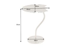 Dekorativer Beistelltisch GINKGO LEAF 55cm silber handmade Metall