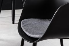 Moderner Stuhl DESIGNO schwarz Kunststoff Gartenstuhl mit Armlehnen Indoor Outdoor