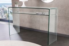 Design Konsolentisch FANTOME 100cm Glas transparent mit Ablage