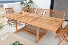 Ausziehbarer Gartentisch EMPIRE TEAK 170-230cm natur Teakholz massiv wetterfest