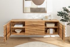 Hängendes Sideboard RELIEF 175cm natur Akazie Massivholz mit Schubladen