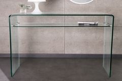 Design Konsolentisch FANTOME 100cm Glas transparent mit Ablage