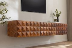 Massivholz TV Lowboard VULCANO 160cm hängend natur Mango Wohnzimmer
