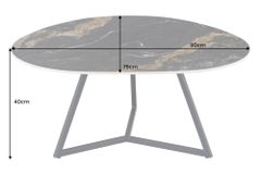 Design Couchtisch MARVELOUS 90cm schwarz gold sand Aurora Oro Keramik Metall