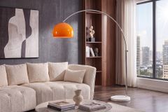Ausziehbare Bogenlampe LOUNGE DEAL 175-205cm orange Marmorfuß Stehlampe