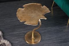 Dekorativer Beistelltisch GINKGO LEAF 55cm gold handmade Metall