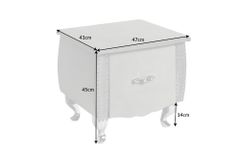 Eleganter Nachttisch EXTRAVAGANCIA 50cm silbergrau Samt Nachtkommode mit Schublade