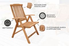 Massiver Gartenstuhl EMPIRE TEAK Teakholz klappbar