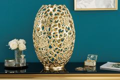 Filigrane Design Vase ABSTRACT LEAF gold 50cm Handarbeit