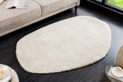 Design Teppich ORGANIC 180x120cm creme Hochflor Indoor-Teppich organische Form