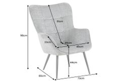 Design Sessel SCANDINAVIA rost braun Chenille Cremona schwarz Metall mit Armlehne
