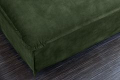 Großer Hussenhocker HEAVEN 100cm dunkelgrün Samt Landhausstil Sofahocker waschbarer Bezug