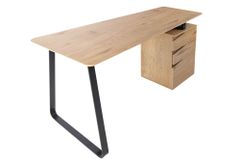 Industrial Schreibtisch STUDIO 160cm Eichenoptik mit 3 Schubladen