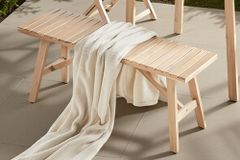 In- und Outdoor Sitzbank BALI 110cm natur hell Akazienholz wetterfest Balkonbank