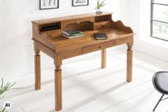Design Sekretär HEMINGWAY L 115cm braun Mangoholz honey finish Schreibtisch
