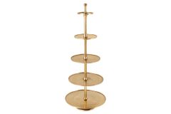 Design XXL Etagere ABSTRACT 150cm gold Metall mit fünf Etagen handmade