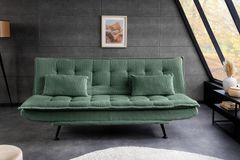 Modernes Schlafsofa JAZZ 190cm grün Cord 3-Sitzer Couch