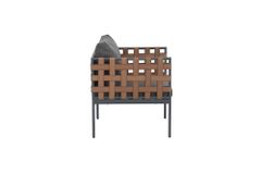 In- und Outdoor Lounge-Sessel UNIQUE 70cm schwarz braun grau Aluminium inkl. Kissen