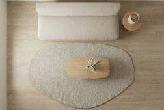 Design Teppich ORGANIC 180x120cm taupe Hochflor Indoor-Teppich organische Form