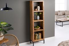 Massives Regal IRON CRAFT 176cm Mangoholz Bücherregal vier Fächer Industrial Design