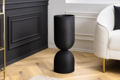 Moderne Vase SANDGLASS L 55cm schwarz Eisen handmade beidseitig nutzbar