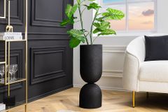 Moderne Vase SANDGLASS XL 70cm schwarz Eisen handmade beidseitig nutzbar