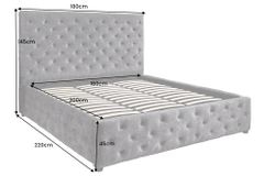 Boxbett PARIS 160x200cm grau Samt mit Stauraum und Lattenrost