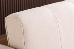 Schlafsofa DIVANI 220cm greige Strukturstoff 3-Sitzer mit Bettfunktion inkl. Kissen