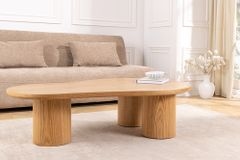 Stilvoller Couchtisch ORGANIKO 130cm natur Eiche organische Form