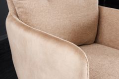 Drehbarer Design Stuhl BIG GEORGE champagner beige Samt Taschenfederkern Strukturstoff