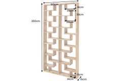 Massivholz Bücherregal JAVA 200cm natur Teakholz Standregal Raumtrenner recycelt