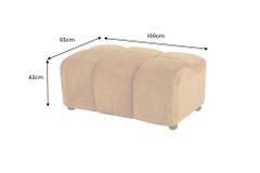 Moderner Hocker CLOUD 100cm senfgelb Vogue Samtstoff Federkern Fußhocker Sitzhocker