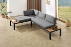 Modulare Garten Sitzgruppe ORLANDO LOUNGE 240cm anthrazit Aluminium wetterfest inkl. Kissen