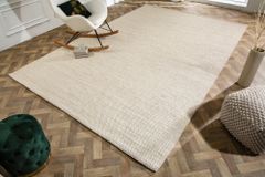 Design Teppich WOOL XXL 350x240cm hellbeige aus Wolle