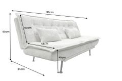 Modernes Schlafsofa JAZZ 190cm champagner beige Chenille 3-Sitzer Couch
