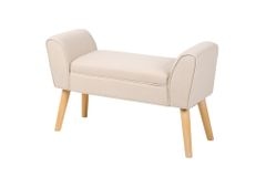 Elegante Sitzbank SCARLETT 90cm beige mit Armlehnen