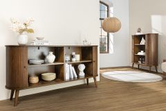 Retro Sideboard VALHALLA WOOD 160cm smoked Eichenholz Schiebetüren