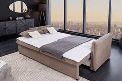 XXL Sofa mit Schlaffunktion APARTMENT  taupe Cord inkl. Bettkasten und Kissen