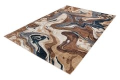 Moderner Teppich EARTH 230x160cm braun beige blau Flachgewebe Indoor