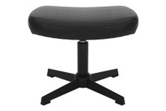 Design Hocker VOGUE 45cm schwarz Kunstleder drehbar Metallbeine Fußhocker