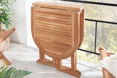 Massiver Balkontisch EMPIRE TEAK 120cm natur Teakholz klappbar Gartentisch Outdoor