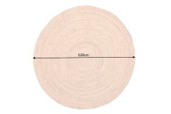 Runder Teppich PURE NATURE 120cm Jute handgewebt Flachgewebe