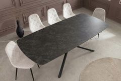 Design Esstisch OSAKA 160cm anthrazit Keramik schwarz Sterngestell Metall